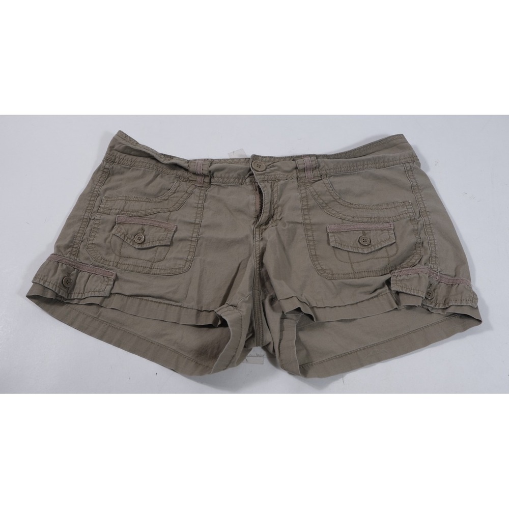 American Rag Shorts Women 13 Brown Cargo Y2K Low Rise Cotton Blend Pockets